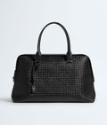 Louzir Black Woven Nappa Leather Weekender Bag