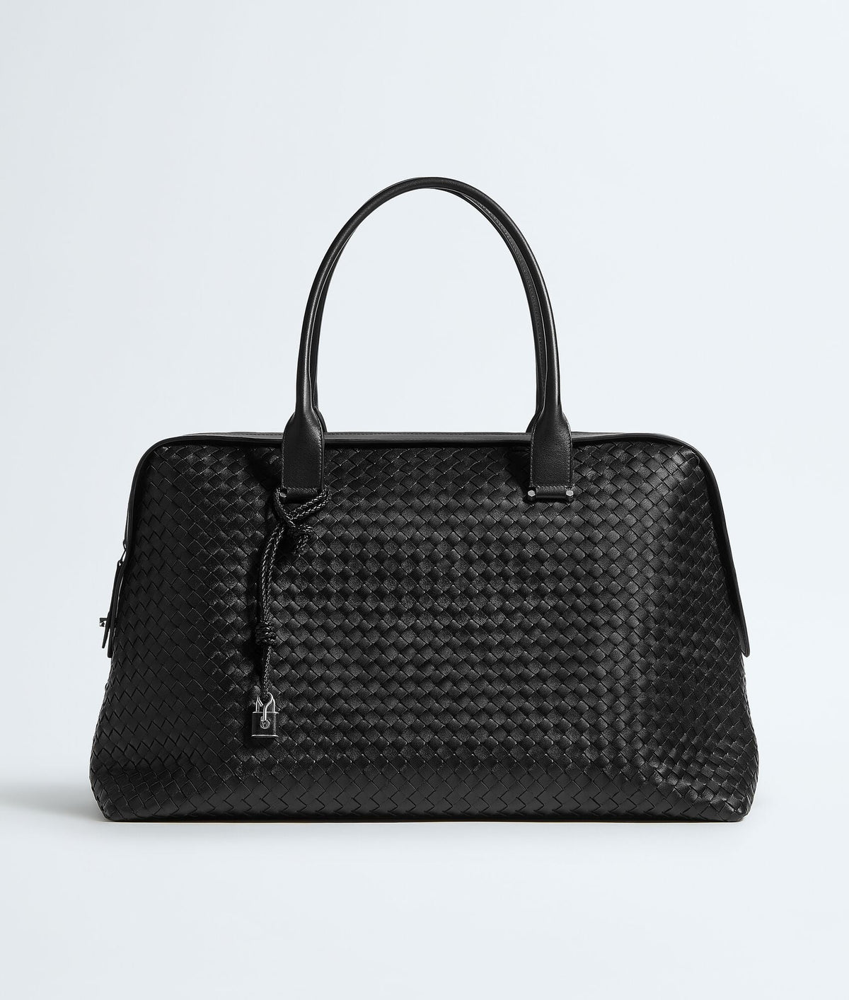 Louzir Black Woven Nappa Leather Weekender Bag