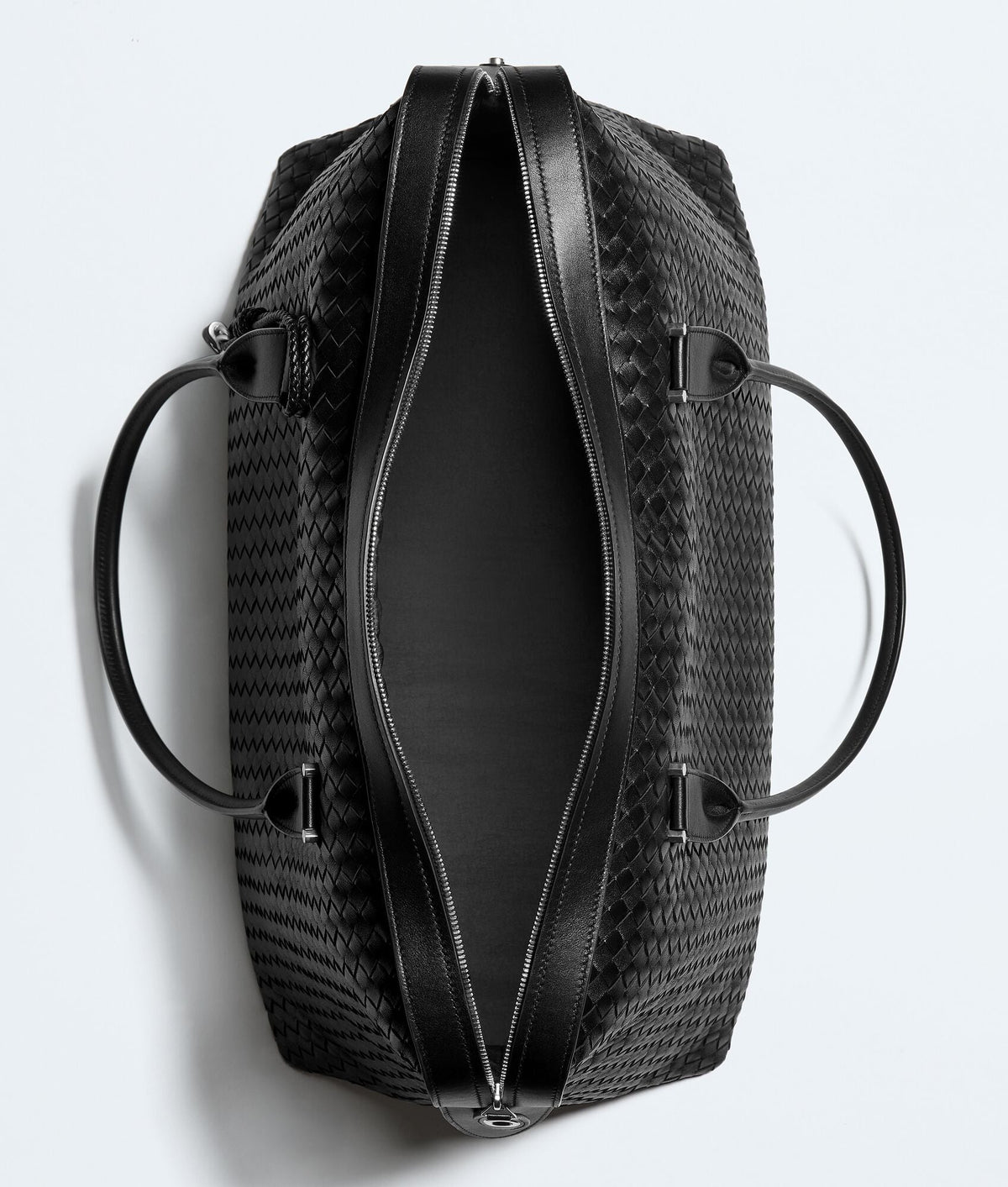 Louzir Black Woven Nappa Leather Weekender Bag