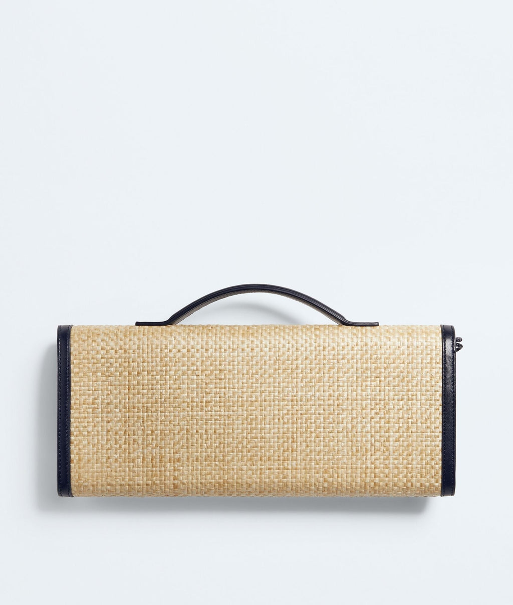 Louzir Women's Natural Raffia Leather Trim Clutch Bag