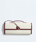 Louzir Women's White Curly Raffia Leather Trim Clutch Bag